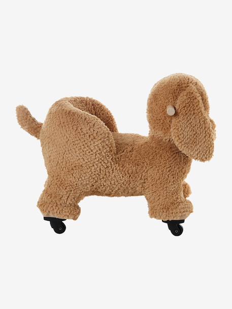 Porteur animal à roulettes en bois FSC® blanc+chocolat+marron+rose - vertbaudet enfant 