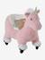 Porteur animal à roulettes en bois FSC® blanc+chocolat+marron+rose - vertbaudet enfant 