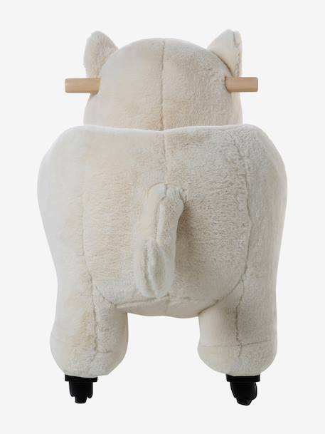 Porteur animal à roulettes en bois FSC® blanc+chocolat+marron+rose - vertbaudet enfant 