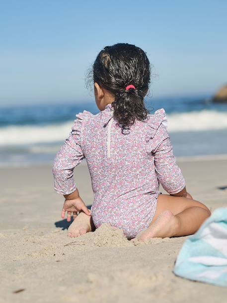 Maillot de bain manches longues anti UV écru - vertbaudet enfant 