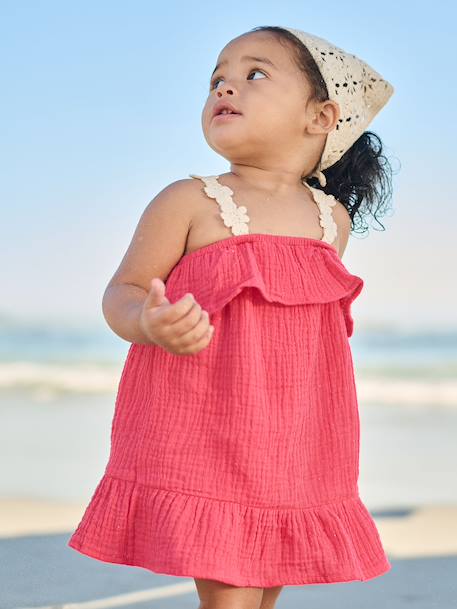 Ensemble robe bandana bébé fille framboise - vertbaudet enfant 
