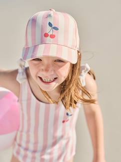 -Casquette fille coton rayé