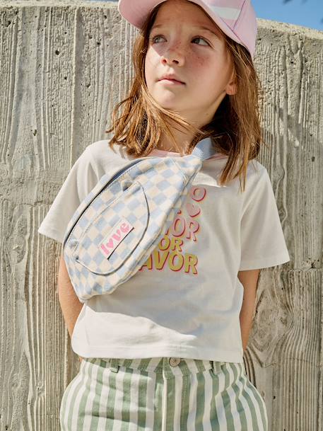 Sac banane animation poche chat fille bleu pâle+blush+double stone+prune+vanille - vertbaudet enfant 
