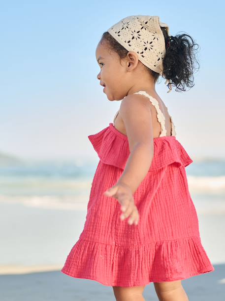 Ensemble robe bandana bébé fille framboise - vertbaudet enfant 