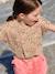 Blouse met korte mouwen amandelgroen+wit, bedrukt - vertbaudet enfant 