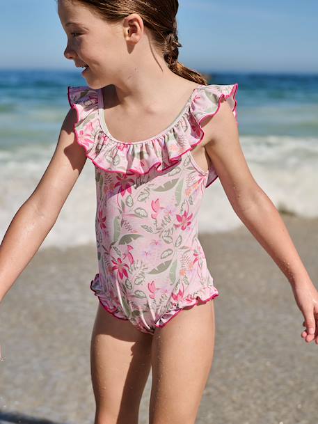 Maillot de bain fille 1 pièce rose pâle - vertbaudet enfant 