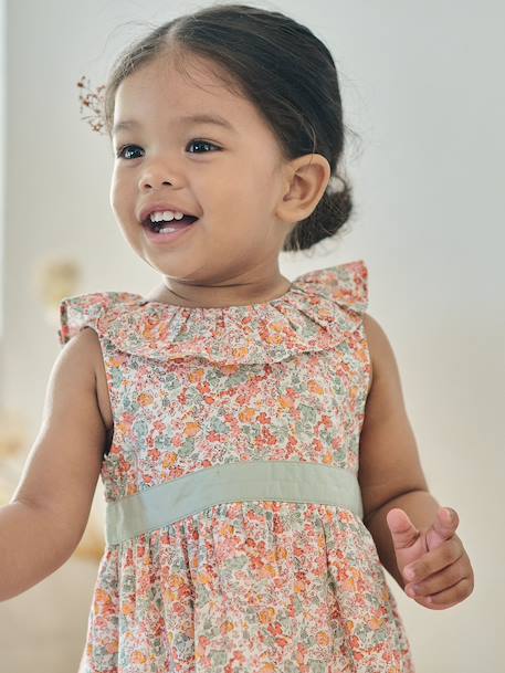 Jurk voor babymeisjes met strik en opening aan de achterkant meerkleurig - vertbaudet enfant 