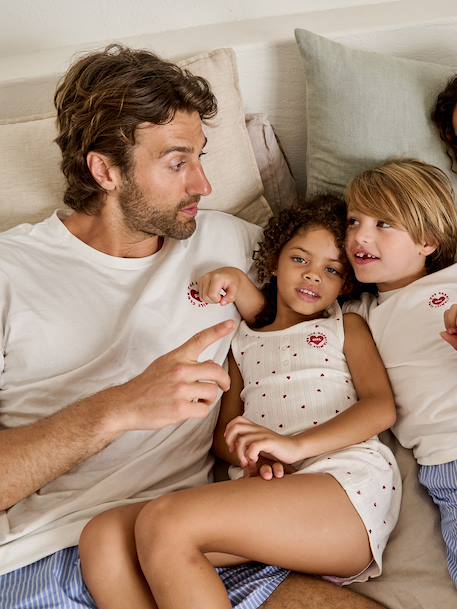 Pyjashort fille capsule famille écru - vertbaudet enfant 