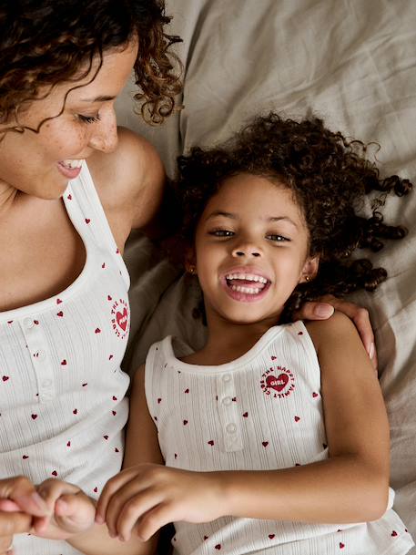 Pyjashort fille capsule famille écru - vertbaudet enfant 
