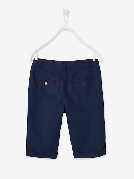 Bermuda garçon cérémonie en coton/lin beige+beige clair+bleu+marine foncé+vert sauge - vertbaudet enfant 