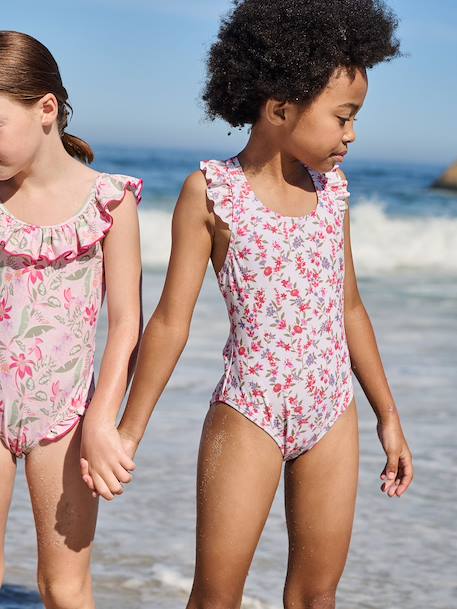 Badpak met ruches meerkleurig - vertbaudet enfant 