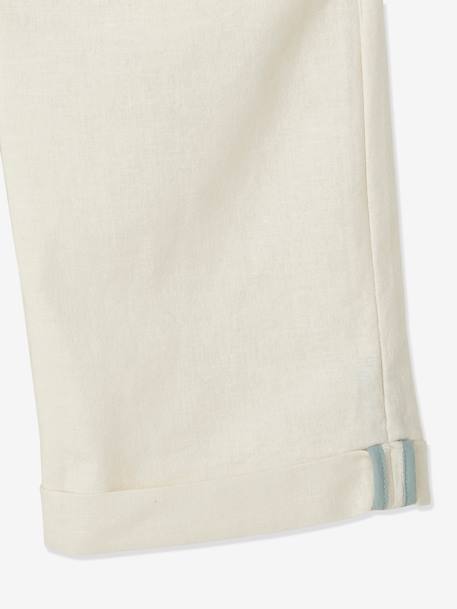 Bermuda garçon cérémonie en coton/lin beige clair - vertbaudet enfant 