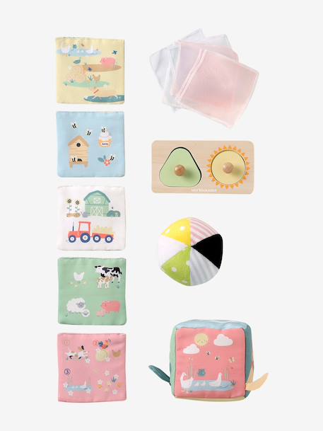 Houten FSCÂ®-activiteitenkoffer voor baby's meerkleurig - vertbaudet enfant 