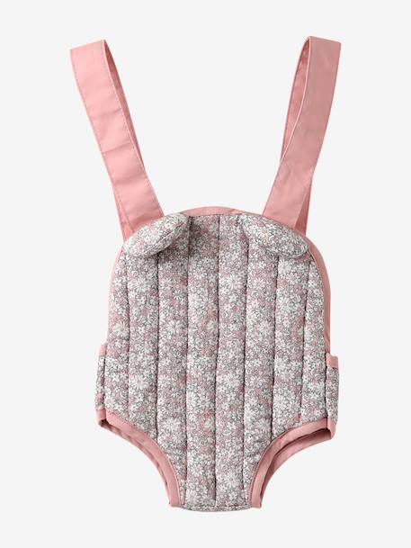 Katoenen gaasdrager voor baby's geel+roze, bedrukt+rozen+zwart - vertbaudet enfant 