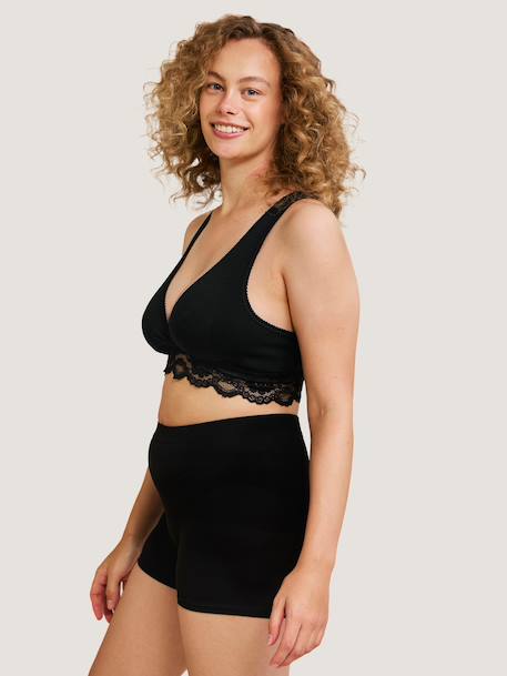 Soutien-gorge cache-coeur de grossesse et d'allaitement en coton bio Noir - vertbaudet enfant 