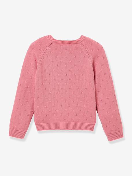 Cardigan fille points fantaisie écru+rose pâle - vertbaudet enfant 