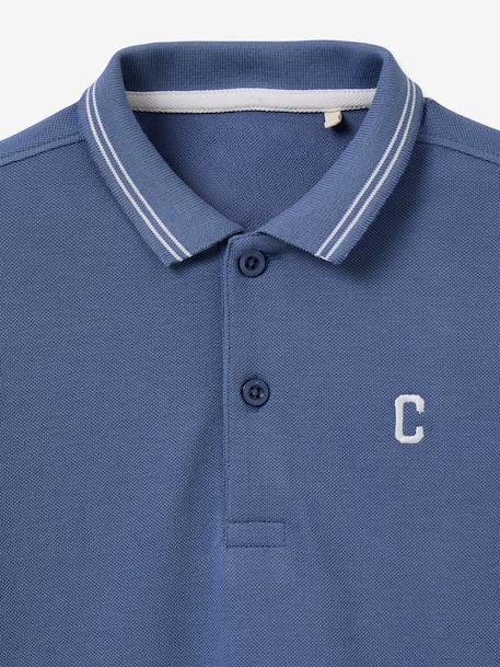 Polo brodé bleu - vertbaudet enfant 