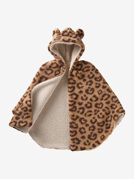 Mantel cape voor autostoel en draagzak beige+cappuccino+ecru - vertbaudet enfant 