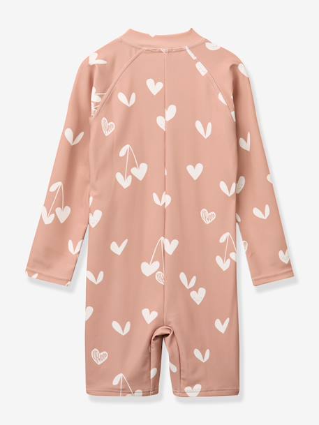 Badpak met lange mouwen beige+rozen - vertbaudet enfant 