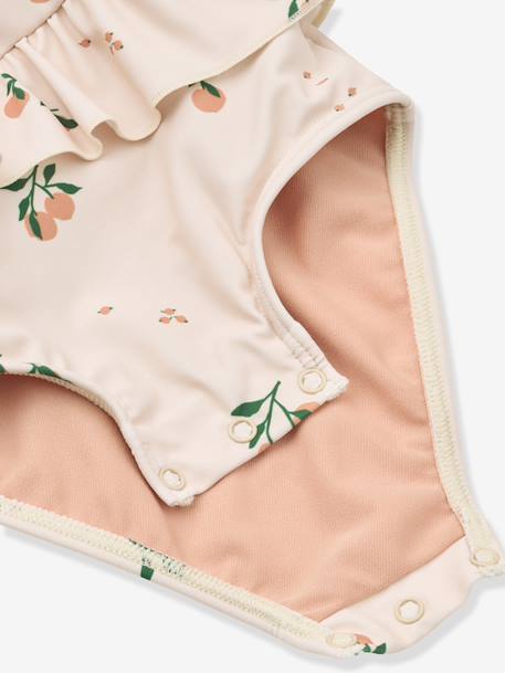 Badpak met ruches en print lichtroze. - vertbaudet enfant 
