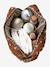 Etui Mama katoenen gaas beige, bedrukt+hazelnoot+wit - vertbaudet enfant 