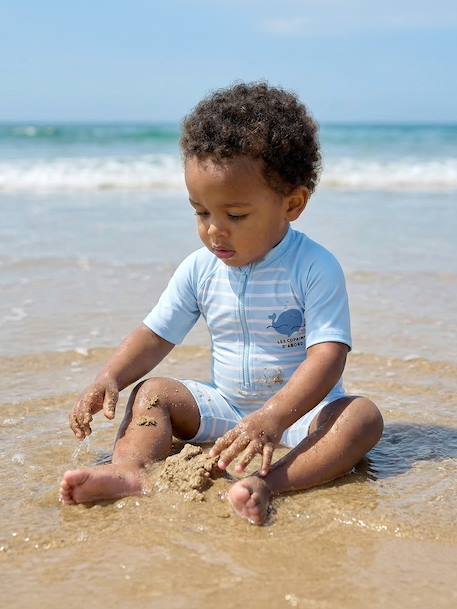 Combinaison anti-UV bébé couche intégrée bleu ciel - vertbaudet enfant 