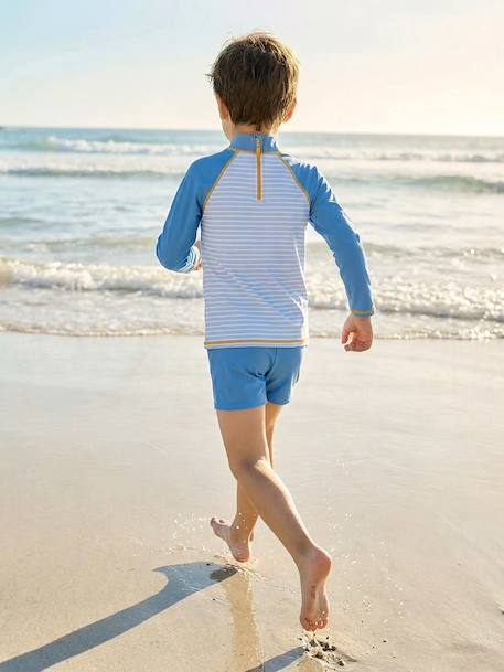 Ensemble manches longues short anti UV bleu azur - vertbaudet enfant 