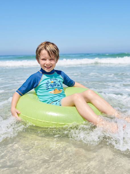 Ensemble de bain garçon T-shirt anti-UV + short bleu pétrole - vertbaudet enfant 