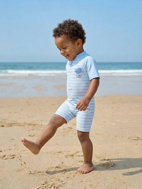 Combinaison anti-UV bébé couche intégrée bleu ciel - vertbaudet enfant 