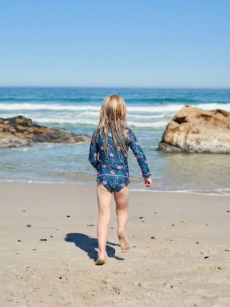 Maillot bain fille 2 pièces anti UV marine - vertbaudet enfant 