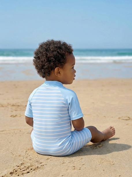 Combinaison anti-UV bébé couche intégrée bleu ciel - vertbaudet enfant 