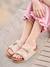 Leren sandalen met gespen goud - vertbaudet enfant 