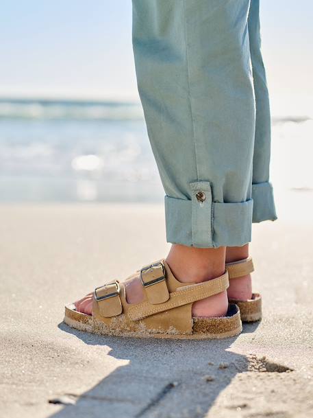Synthetische jongenssandalen beige - vertbaudet enfant 