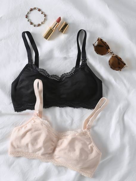 Lot 2 brassières grossesse et allaitement sans coutures anthracite - vertbaudet enfant 