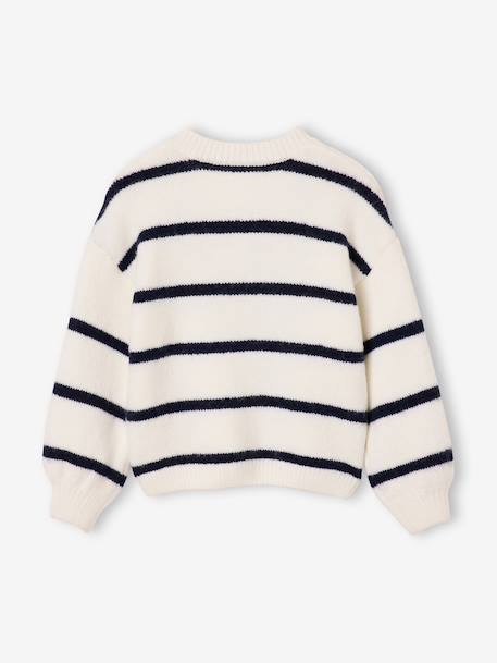Gilet fille manches longues écru+lavande+vert sauge - vertbaudet enfant 