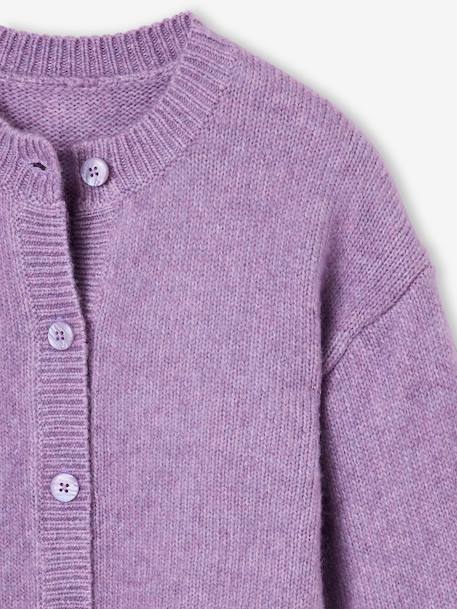 Gilet fille manches longues écru+lavande+vert sauge - vertbaudet enfant 