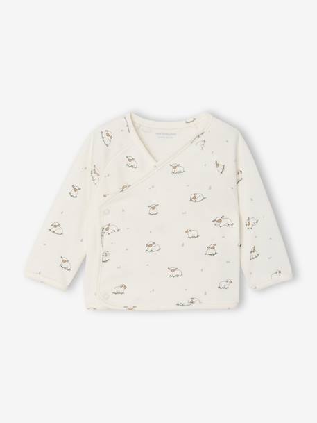Brassière naissance manches longues cappuccino+écru+vert sauge - vertbaudet enfant 