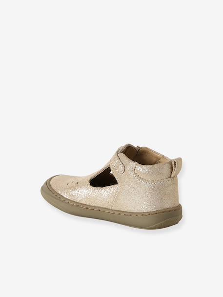 Chaussures premiers pas bébé à boucle or+rose - vertbaudet enfant 
