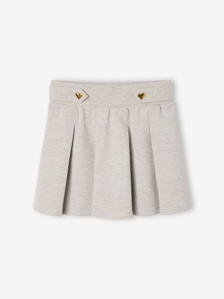 Jupe fille plissée maille piquée gris chiné+marine - vertbaudet enfant 
