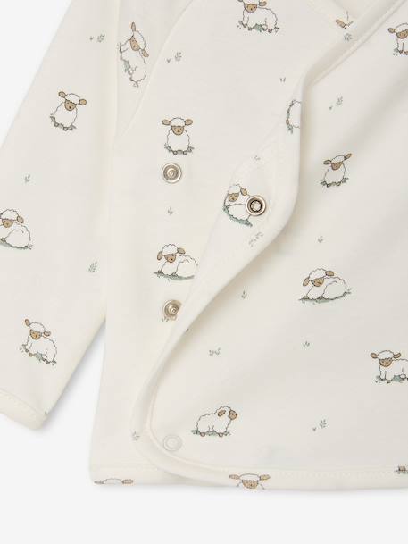 Brassière naissance manches longues cappuccino+écru+vert sauge - vertbaudet enfant 