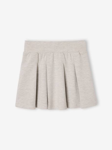 Geplooide rok van piqué breisel voor meisjes gemêleerd grijs+marineblauw - vertbaudet enfant 