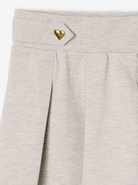 Jupe fille plissée maille piquée gris chiné+marine - vertbaudet enfant 