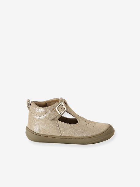 Chaussures premiers pas bébé à boucle or+rose - vertbaudet enfant 
