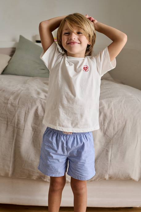 Pyjashort garçon capsule famille écru - vertbaudet enfant 