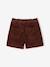 Fluwelen short met paperbag-vorm meisjes chocoladebruin+grijs+groenblauw+kameel+kaneel+zachtpaars - vertbaudet enfant 