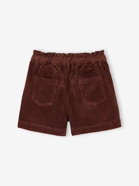 Short en velours forme paperbag fille bleu canard+camel+cannelle+chocolat+gris+mauve - vertbaudet enfant 