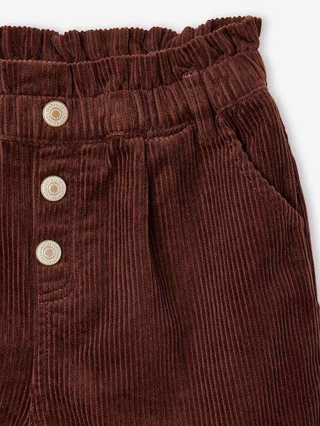Short en velours forme paperbag fille bleu canard+camel+cannelle+chocolat+gris+mauve - vertbaudet enfant 