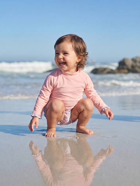 Maillot de bain anti UV 2 pièces rose pâle - vertbaudet enfant 