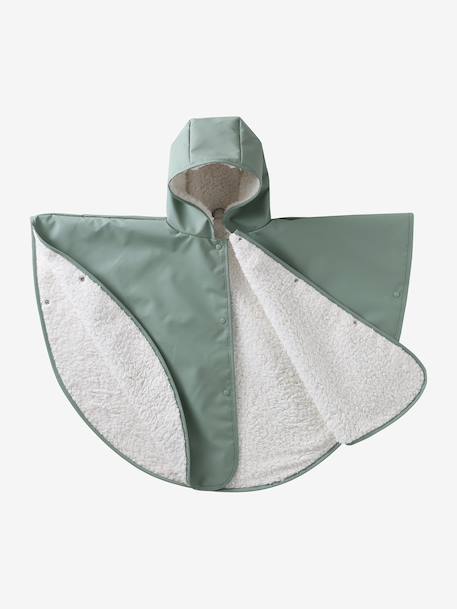 Poncho 18-36 mois pour siège auto caramel+vert sauge - vertbaudet enfant 