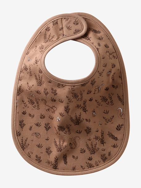 Set van 7 babyslabbetjes beige, bedrukt+blauwgroen+Egel+jungle wit+lichtroze+touw - vertbaudet enfant 